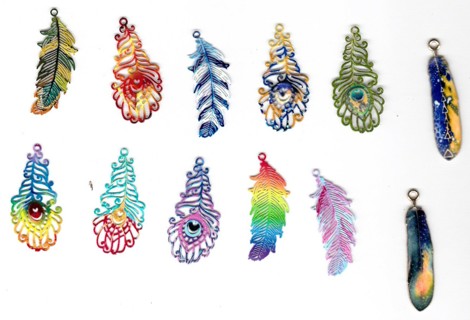 12pc Mixed Feather Charms (please read description)