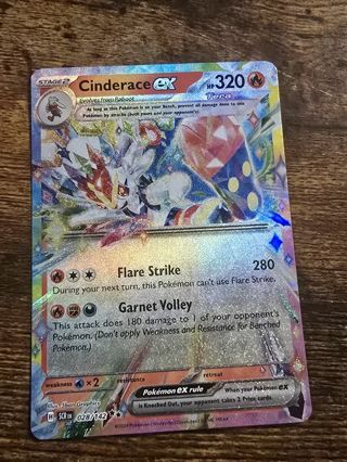 Pokemon Cinderace EX double rare card 028/142