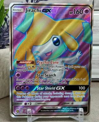 NM Ultra Rare Jirachi GX Textured Full Art Pokemon card