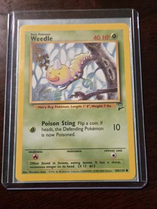 Basic pokemon card weedle 100/130