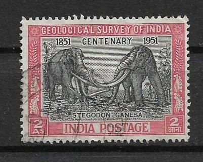 1951 India Sc232 Extinct Stegodon Ganesa used