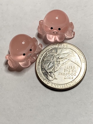 OCTOPUS~#1~LIGHT PINK~SET OF 2~GLOW IN THE DARK~FREE SHIPPING!