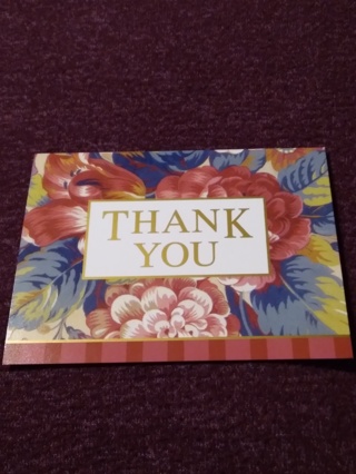 Red Floral Notecard - THANK YOU