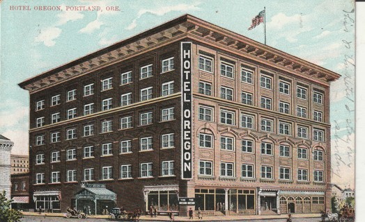 Vintage Used Postcard: 1908 HHotel Oregon, Portland, OR