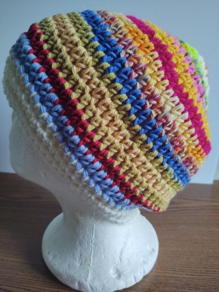 Hand Crocheted Cotton Slouch Hat 