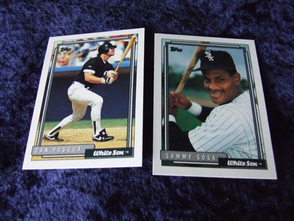 1992 Chicago White Sox Team Topps Card Lot of 2