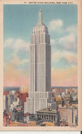 Vintage Used Postcard: a: 1937 Empire State Building, NYC, NY