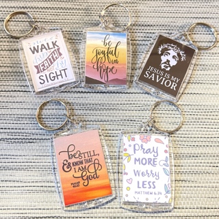 Lot of 5 Inspirational Christian Keychains Key Rings Easy to Personalize