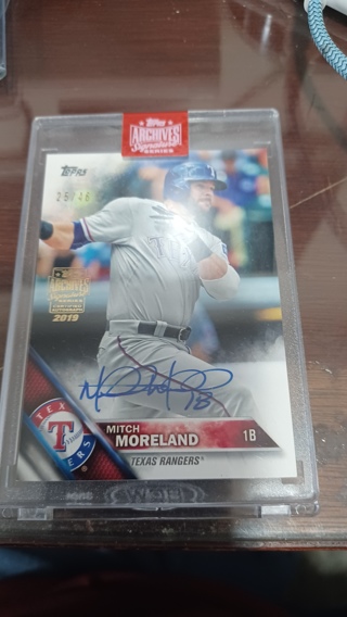 2019 Topps Archives signature series Mitch Moreland Autograph /46 