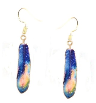 GP MULI-COLOR FEATHER EARRINGS STYLE 2 #3(PLEASE READ DESCRIPTION)