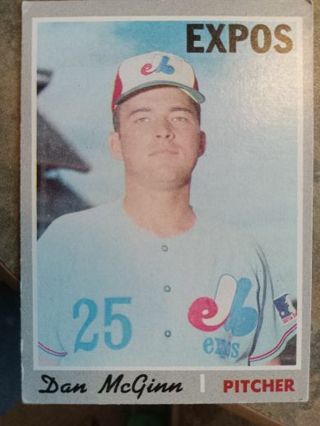 1970 T.C.G. DAN MCGINN MONTREAL EXPOS BASEBALL CARD# 364