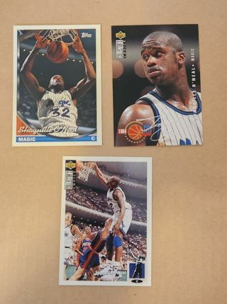 3 card Shaquille O'Neal lot, Shaq, Silver parallel