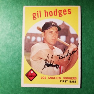 1959 - TOPPS  NRMT - MINT BASEBALL - CARD NO. 270 - GIL HODGES - DODGERS