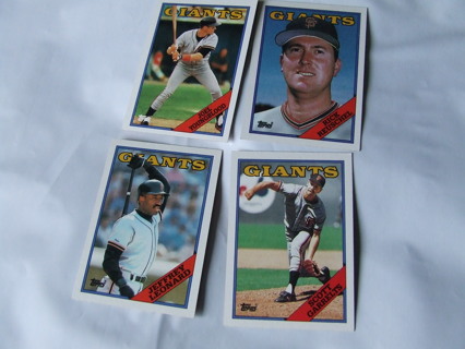 1988 San Francisco Giants Team Topps Card Lot of 4