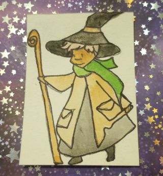 ACEO artist trading card wizard boy