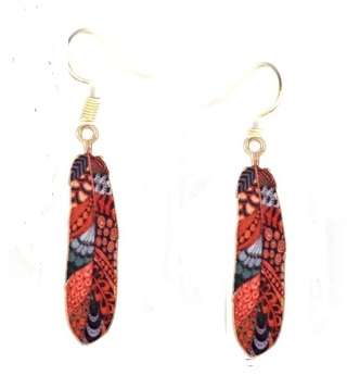 GP MULI-COLOR FEATHER EARRINGS STYLE 10 #3 (PLEASE READ DESCRIPTION)