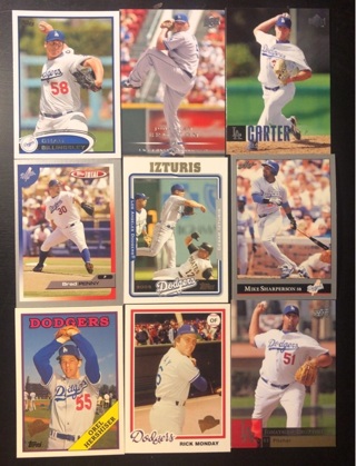 9 Los Angeles Dodgers baseball cards 