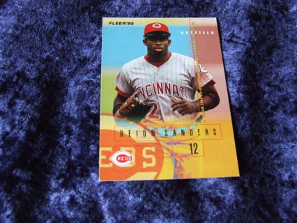 1995 Deion Sanders Cincinnati Reds Fleer Card #446 Hall of Famer