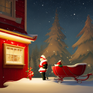 Listia Digital Collectible: Santa Preparing To Leave The North Pole
