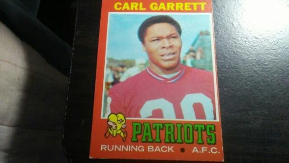 1971 TOPPS CARL GARRETT PATRIOTS FOOTBALL CARD# 34