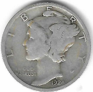 Antique 1924 Mercury Dime 90% Silver U.S. 10 Cent Coin