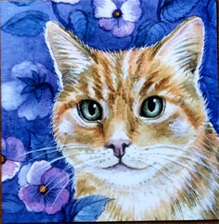 Cute Ginger Cat  - 3 x 3” MAGNET - GIN ONLY