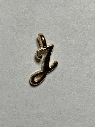 GOLD INITIAL LETTER CHARM~#J3~1 CHARM ONLY~CURSIVE~FREE SHIPPING!