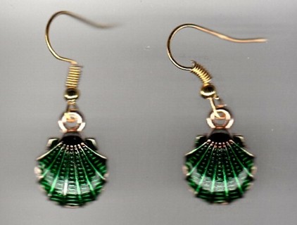 GP GREEN SHELL EARRINGS STYLE 3  (PLEASE READ DESCRIPTION