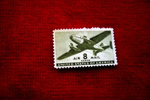  Scotts #C26 1944  8c "Transport Plane" U.S. Airmail Postage Stamp. 