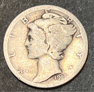 1917-S SILVER MERCURY DIME