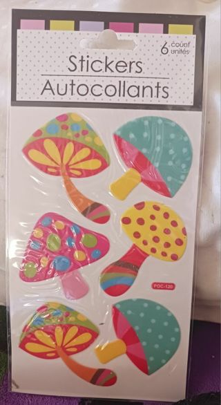 Package of Colorful Mushroom Stickers