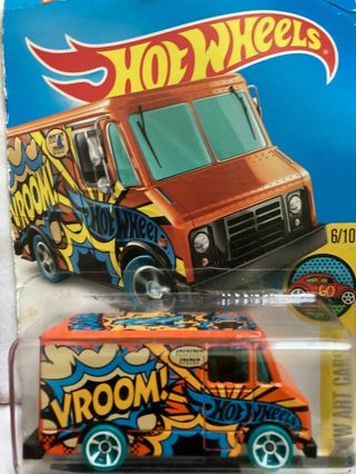 Hot Wheels "Art" Orange Truck Vroom Boom 2015