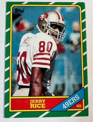 1986 Topps JERRY RICE rookie card RC No. 161 EX+ 49ers HOF