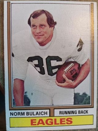 1974 TOPPS NORM BULAICH PHILADELPHIA EAGLES FOOTBALL CARD# 405