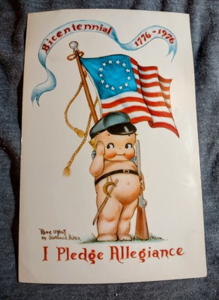 Vintage Kewpie I Pledge of Allegiance Postcard - Unused