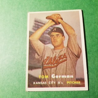 1957 TOPPS BASEBALL CARD - NO. 87 - TOM GORMAN - A'S