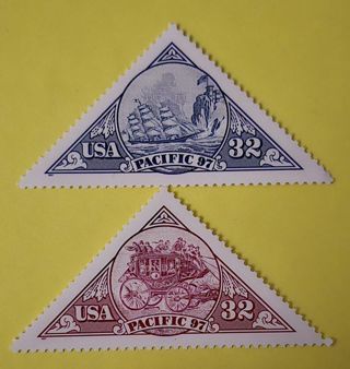 Two Mint .32 Pacific 97 US Postage Stamps