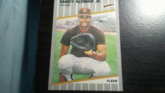 1989 FLEER SANDY ALOMAR JR. SAN DIEGO PADRES BASEBALL CARD# 300