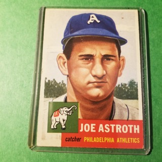 1953 TOPPS BASEBALL  CARD # 103 - JOE ASTROTH - A'S - NO CREASES - BV= $20