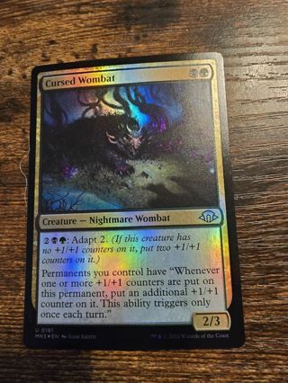 Magic the gathering mtg Cursed Wombat foil card Modern Horizons 3