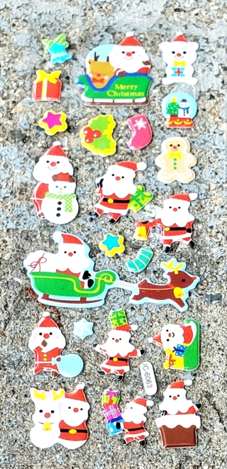 CHRISTMAS PUFFY VINYL STICKERS STYLE 4