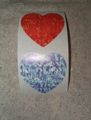 2pc heart stickers lot