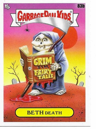 Brand New 2022 Topps Garbage Pail Kids Beth Death Sticker From the Book Worms Set 