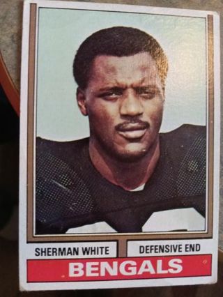 1974 TOPPS SHERMAN WHITE CINCINNATI BENGALS FOOTBALL CARD# 184