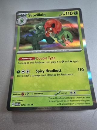 Pokemon Scovillain holo rare card 025/197