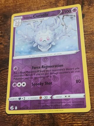 Pokemon Galarian Cursola reverse holo 118/264 rare