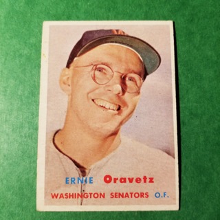 1957 - TOPPS BASEBALL - CARD NO. 179 - ERNIE ORAVETZE - SENATORS