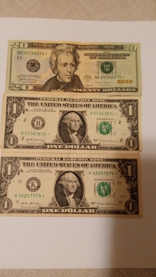 $20 star note plus bonus $1 star notes