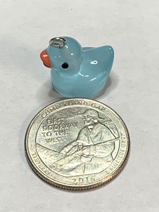 DUCK~#6~BLUE~1 DUCK ONLY~CHARM & GLOW IN THE DARK~FREE SHIPPING!