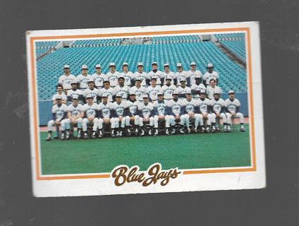 1978 TOPPD BLUEJAYS TEAM CHECKLIST #626